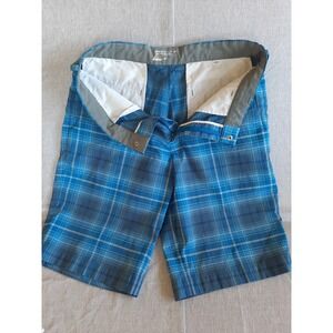NIKEGOLF Men 34 Performance Active Outdoor Plaid Blue Chino Short